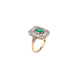 Edwardian Emerald and Diamond Ring-Charlotte Sayers Antique Jewellery