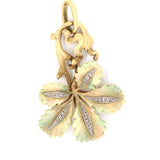 Edwardian Enamel Diamond Flower Pendant-Charlotte Sayers Antique Jewellery