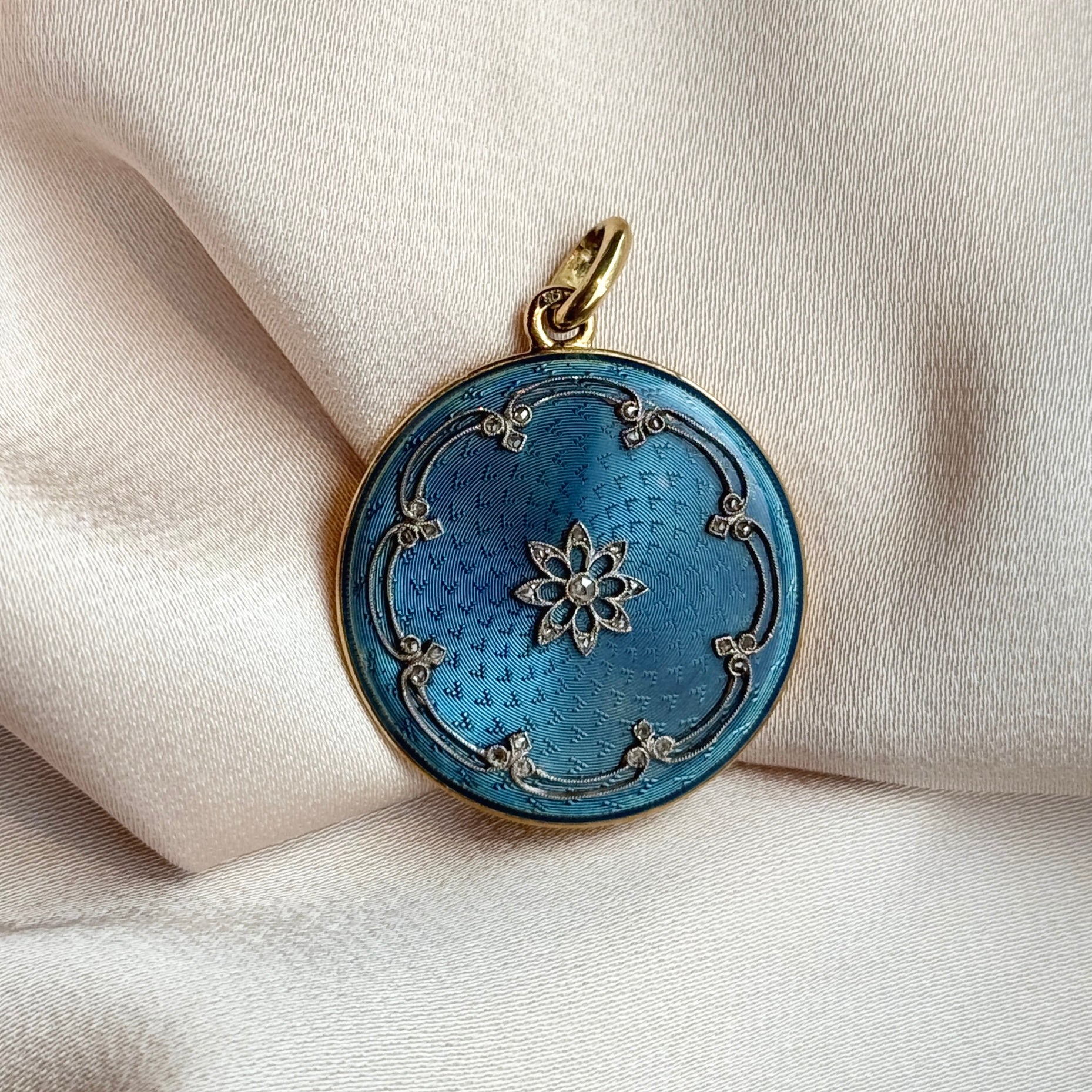 Edwardian Enamel Locket Pendant-Charlotte Sayers Antique Jewellery