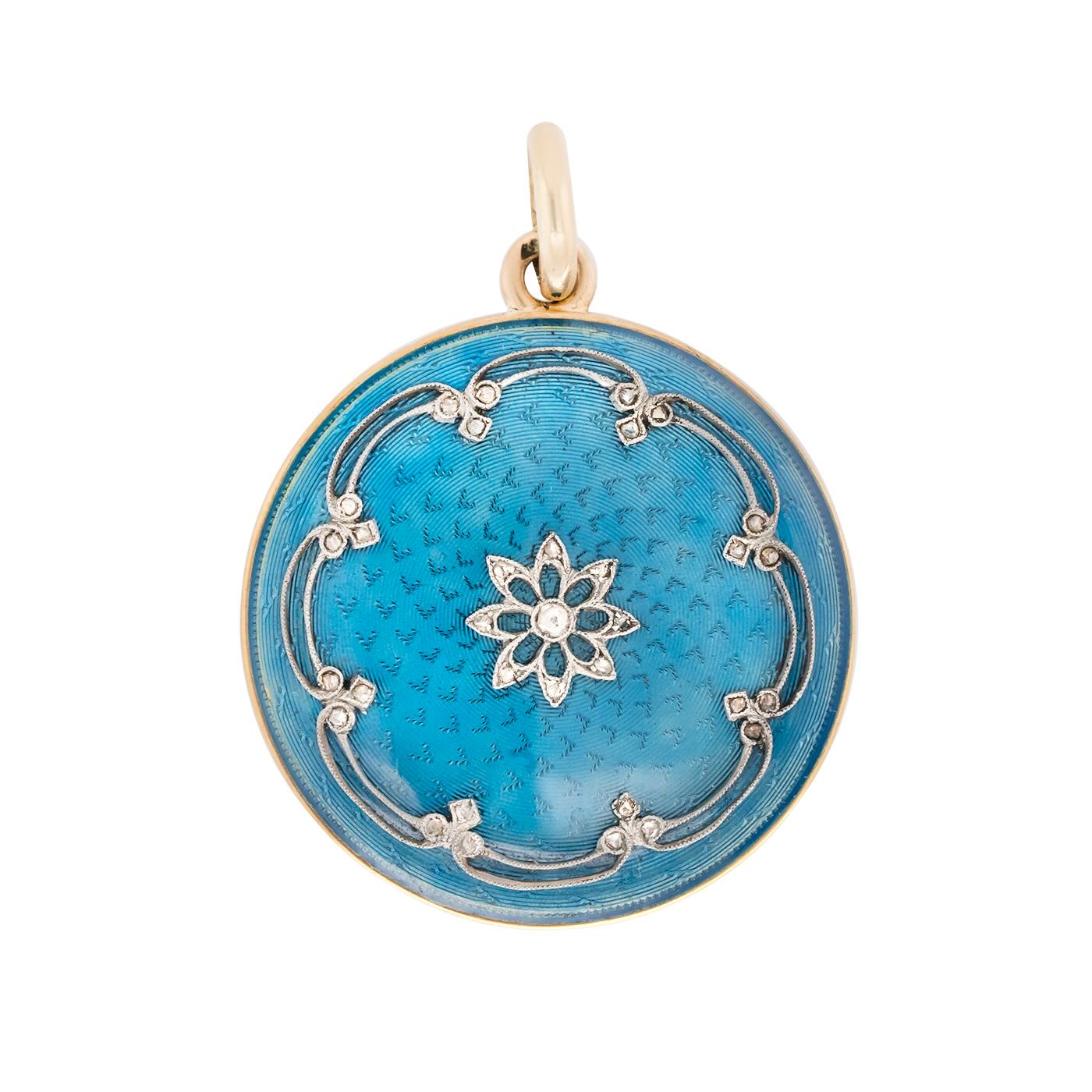 Edwardian Enamel Locket Pendant-Charlotte Sayers Antique Jewellery