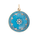 Edwardian Enamel Locket Pendant-Charlotte Sayers Antique Jewellery