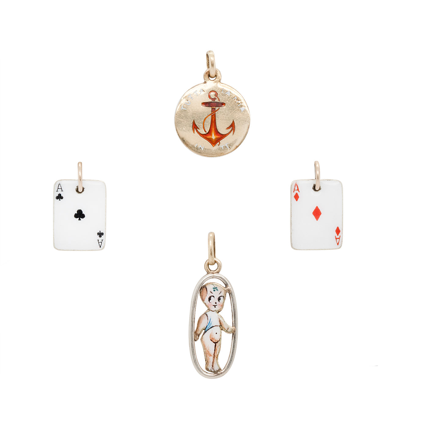 Edwardian Enamelled Charms-Charlotte Sayers Antique Jewellery