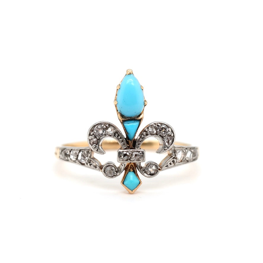 Edwardian Fleur De Lys Ring-Charlotte Sayers Antique Jewellery