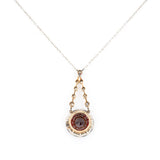 Edwardian Garnet and Diamond Pendant-Charlotte Sayers Antique Jewellery