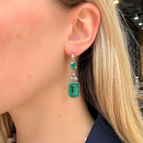 Edwardian Green Paste Earrings-Charlotte Sayers Antique Jewellery