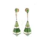 Edwardian Jade and Crystal Earrings-Charlotte Sayers Antique Jewellery