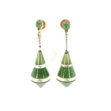 Edwardian Jade and Crystal Earrings-Charlotte Sayers Antique Jewellery