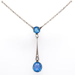 Edwardian Liberty Sapphire Diamond Pendant-Charlotte Sayers Antique Jewellery