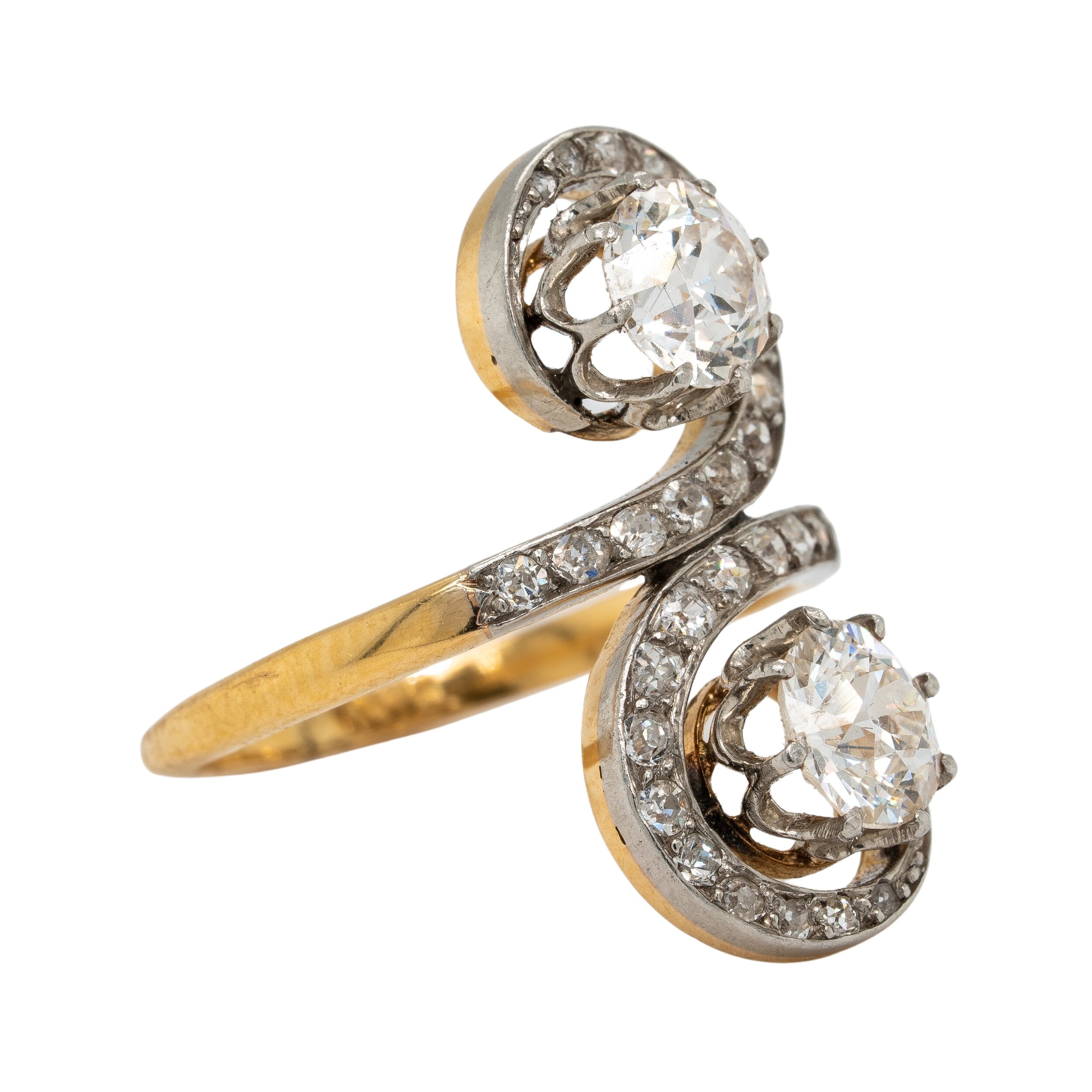 Edwardian Moi Et Toi Tourbillon Ring-Charlotte Sayers Antique Jewellery