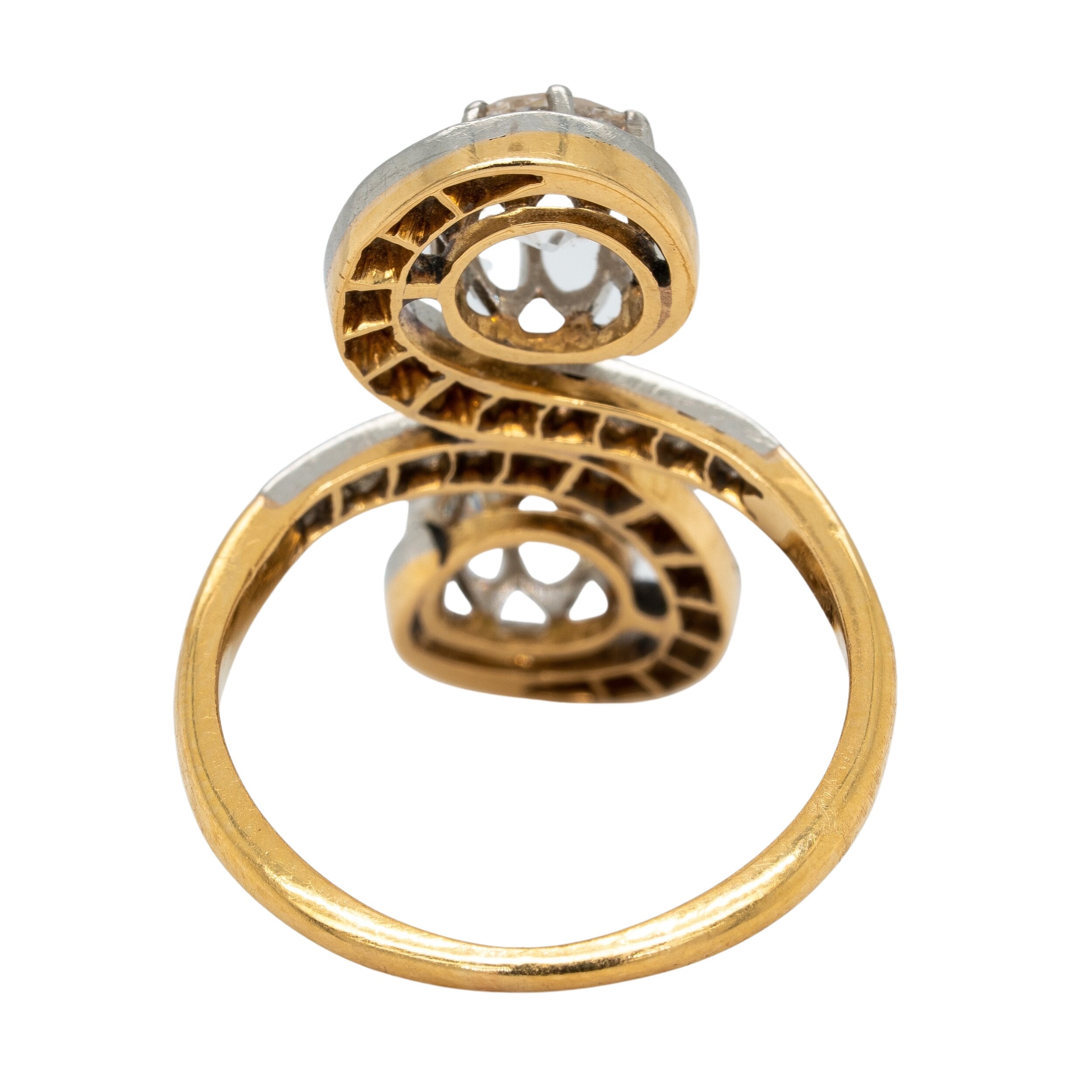 Edwardian Moi Et Toi Tourbillon Ring-Charlotte Sayers Antique Jewellery