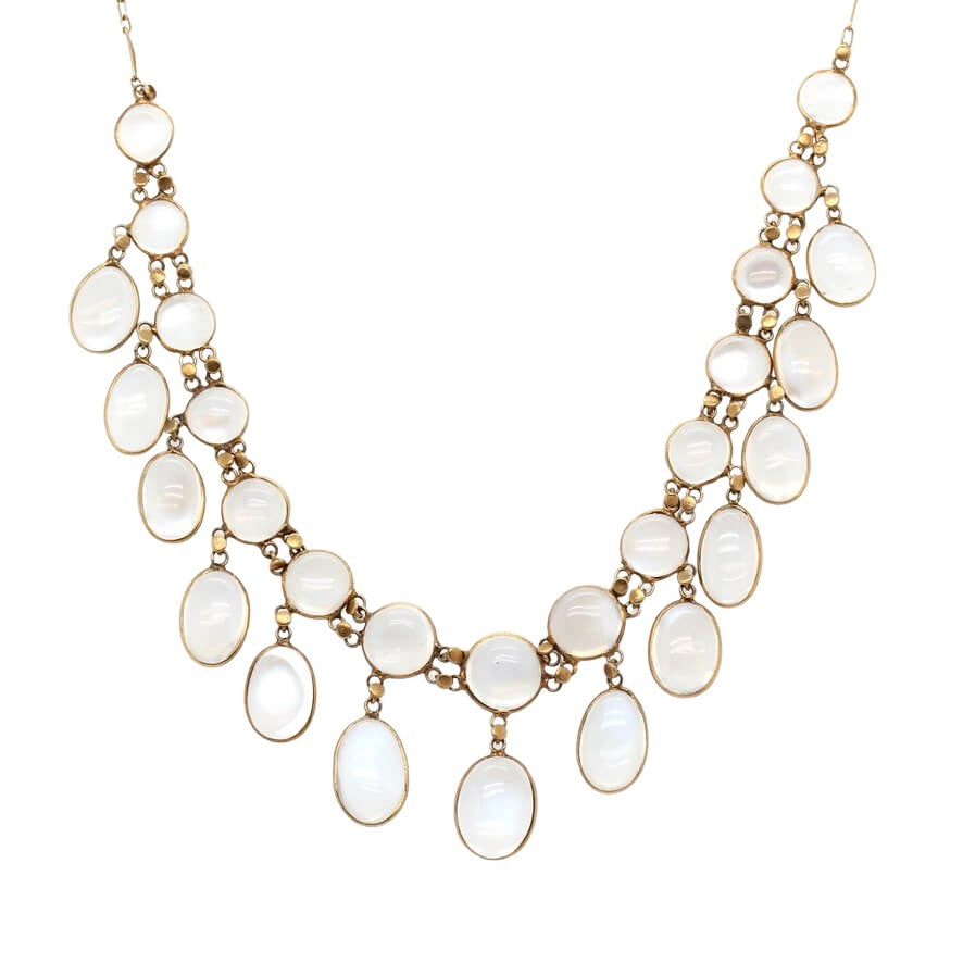 Edwardian Moonstone Necklace-Charlotte Sayers Antique Jewellery