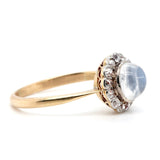 Edwardian Moonstone and Diamond Ring-Charlotte Sayers Antique Jewellery