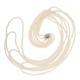 Edwardian Natural Pearl Necklace with Diamond Clasp-Charlotte Sayers Antique Jewellery