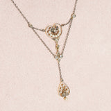 Edwardian Natural Pearl and Diamond Pendant Necklace-Charlotte Sayers Antique Jewellery