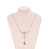 Edwardian Natural Pearl and Diamond Pendant Necklace-Charlotte Sayers Antique Jewellery