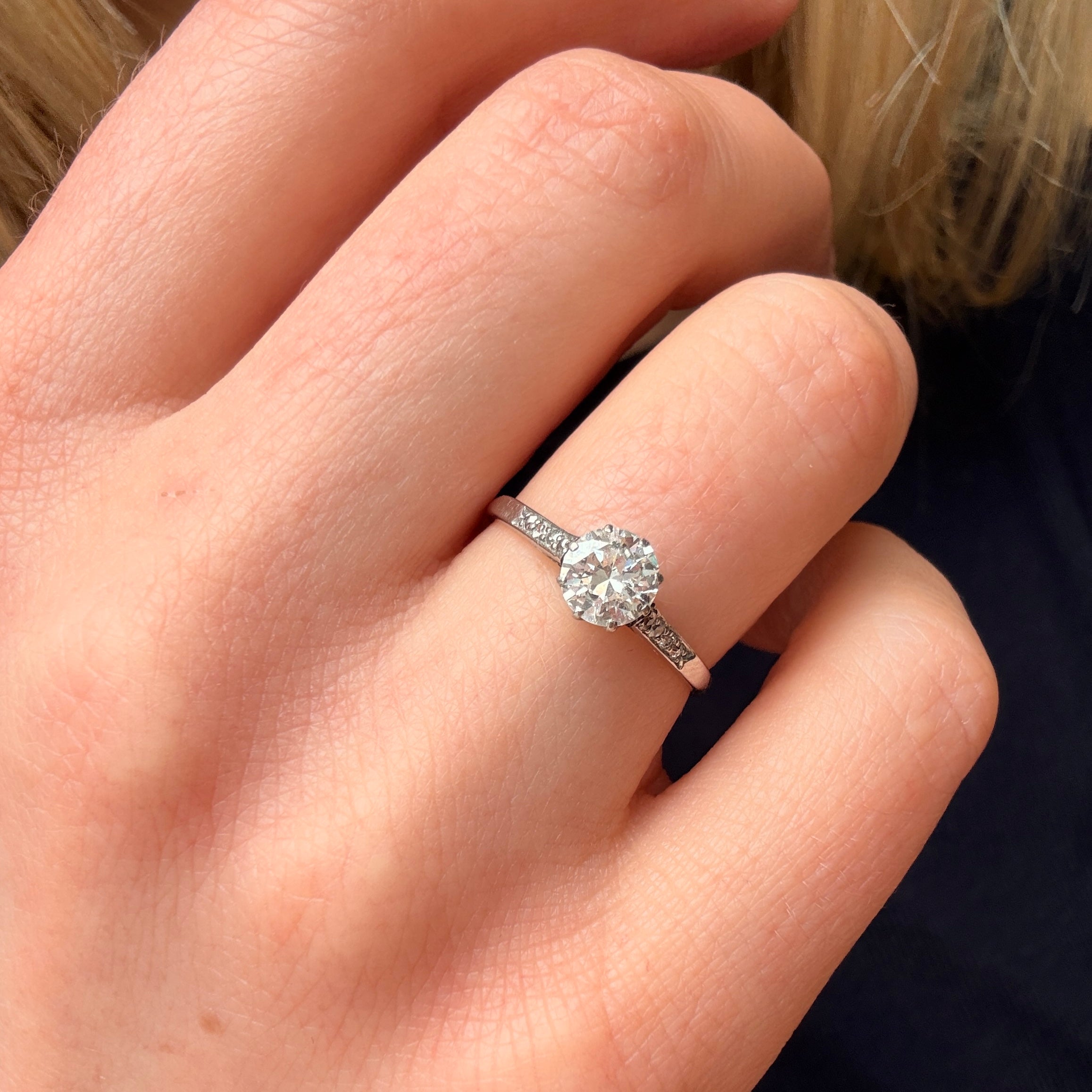 Edwardian Old Cut Solitaire Ring-Charlotte Sayers Antique Jewellery