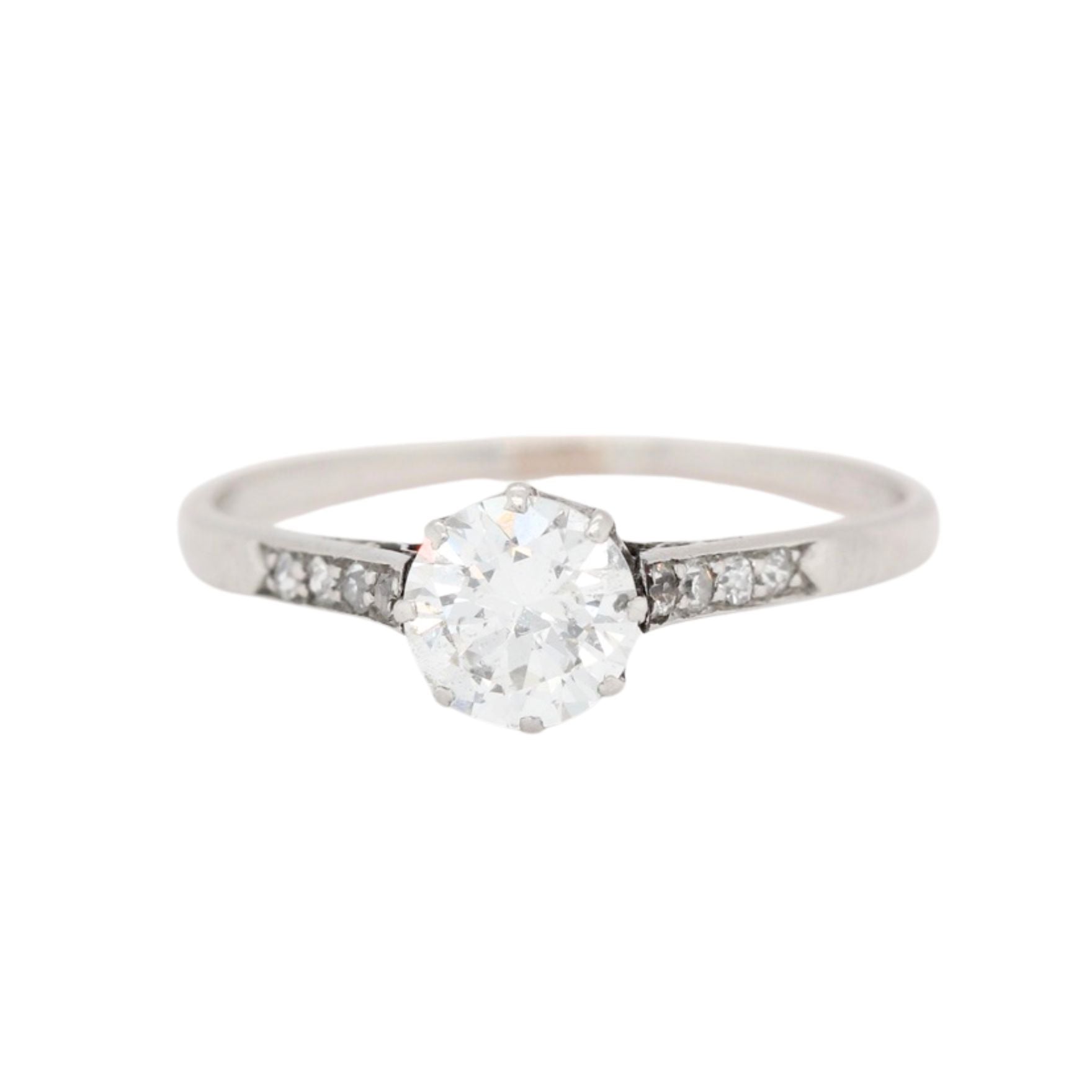 Edwardian Old Cut Solitaire Ring-Charlotte Sayers Antique Jewellery