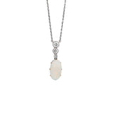 Edwardian Opal & Diamond Pendant-Charlotte Sayers Antique Jewellery