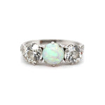 Edwardian Opal and Diamond Ring-Charlotte Sayers Antique Jewellery