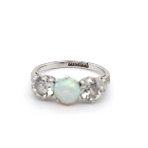 Edwardian Opal and Diamond Ring-Charlotte Sayers Antique Jewellery
