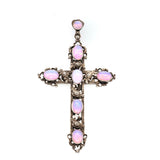 Edwardian Opaline and Silver Cross-Charlotte Sayers Antique Jewellery