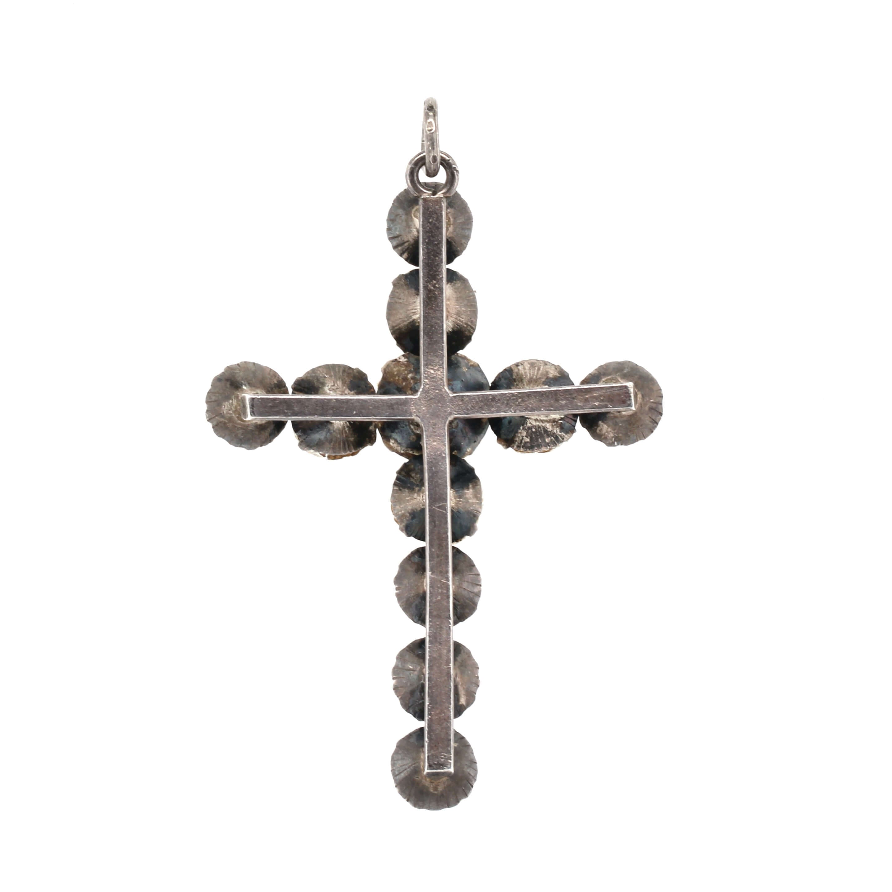 Edwardian Paste Cross Pendant-Charlotte Sayers Antique Jewellery