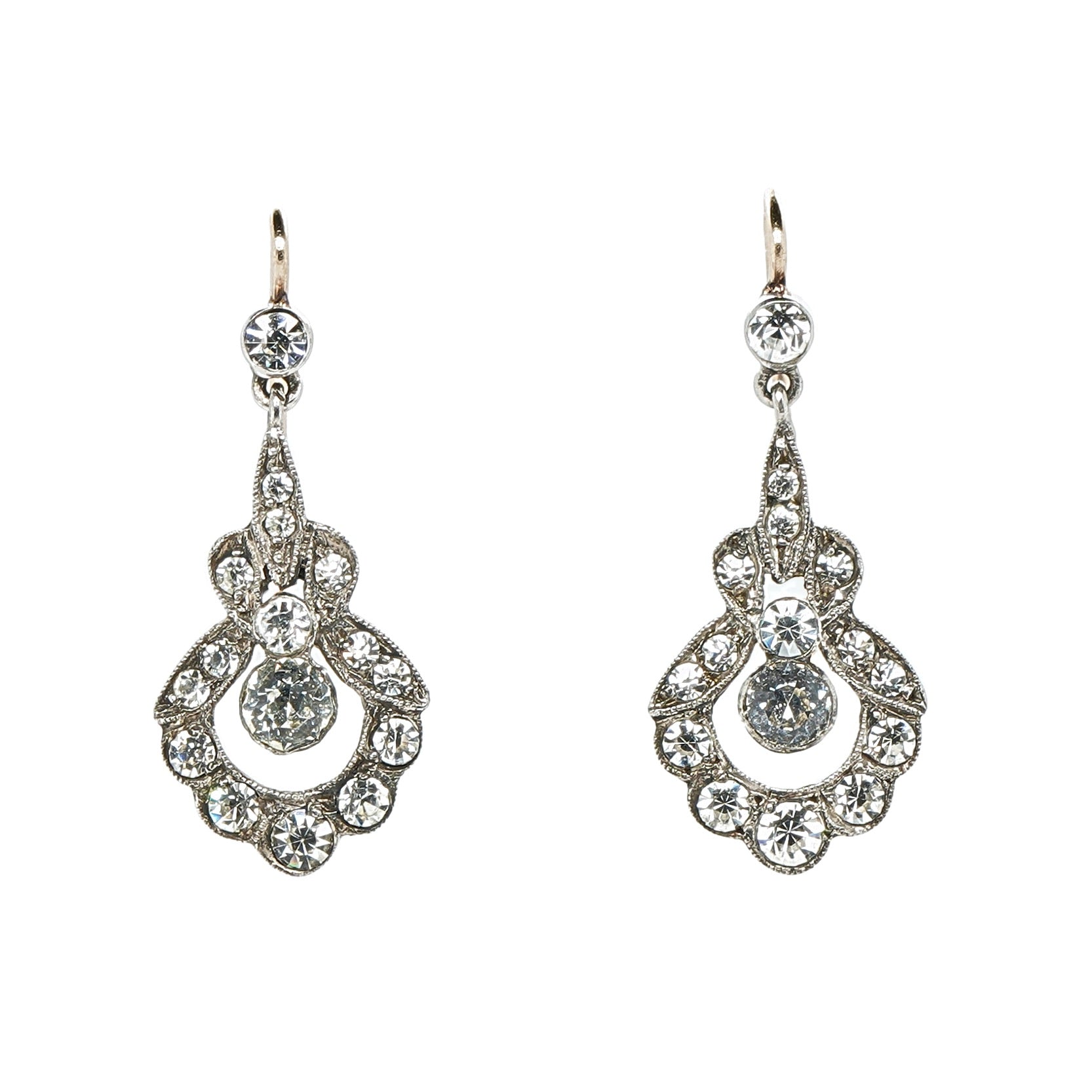 Edwardian Paste Earrings-Charlotte Sayers Antique Jewellery