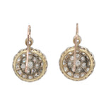 Edwardian Pavé Set Diamond Drop Cluster Earrings-Charlotte Sayers Antique Jewellery