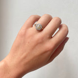 Edwardian Pearl and Diamond Cluster Ring-Charlotte Sayers Antique Jewellery