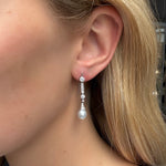 Edwardian Pearl and Diamond Earrings-Charlotte Sayers Antique Jewellery