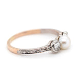 Edwardian Pearl and Diamond Ring-Charlotte Sayers Antique Jewellery