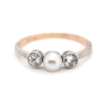 Edwardian Pearl and Diamond Ring-Charlotte Sayers Antique Jewellery