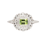 Edwardian Peridot and Diamond Brooch-Charlotte Sayers Antique Jewellery