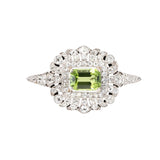 Edwardian Peridot and Diamond Brooch-Charlotte Sayers Antique Jewellery