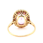 Edwardian Pink Topaz and Diamond Cluster Ring-Charlotte Sayers Antique Jewellery