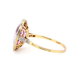 Edwardian Pink Topaz and Diamond Cluster Ring-Charlotte Sayers Antique Jewellery