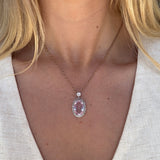 Edwardian Pink Topaz and Diamond Pendant-Charlotte Sayers Antique Jewellery