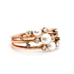 Edwardian Rose Diamond and Natural Pearl Ring-Charlotte Sayers Antique Jewellery