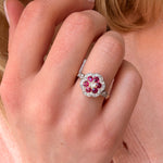Edwardian Ruby Cluster Ring-Charlotte Sayers Antique Jewellery