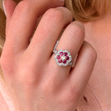 Edwardian Ruby Cluster Ring-Charlotte Sayers Antique Jewellery