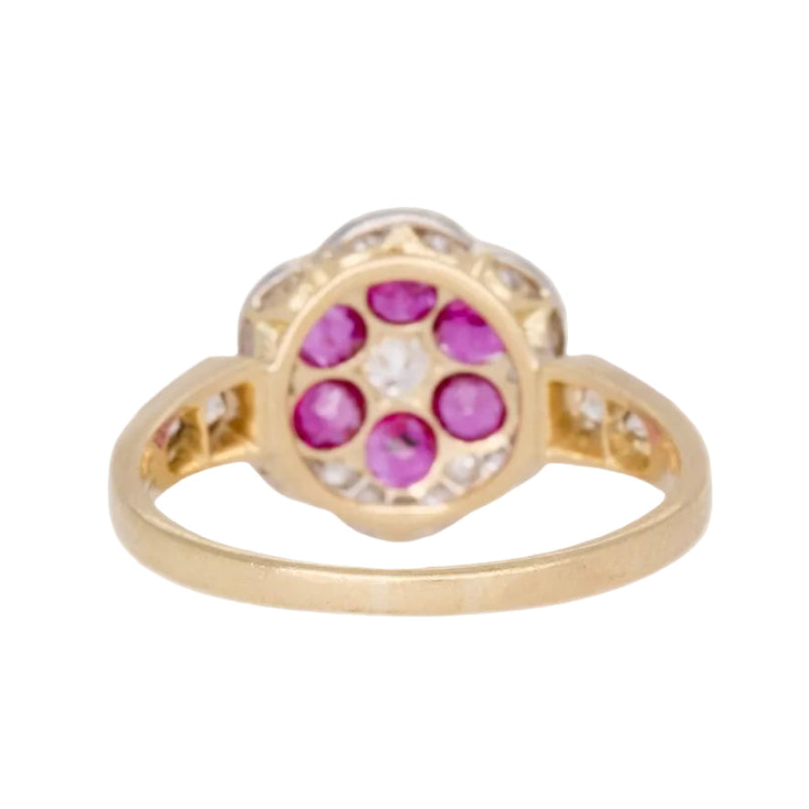 Edwardian Ruby Cluster Ring-Charlotte Sayers Antique Jewellery