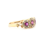 Edwardian Ruby and Diamond Cluster Ring-Charlotte Sayers Antique Jewellery