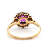 Edwardian Ruby and Diamond Cluster Ring-Charlotte Sayers Antique Jewellery