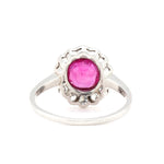 Edwardian Ruby and Diamond Cluster Ring-Charlotte Sayers Antique Jewellery