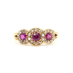 Edwardian Ruby and Diamond Cluster Ring-Charlotte Sayers Antique Jewellery