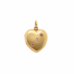 Edwardian Ruby and Diamond Heart Locket-Charlotte Sayers Antique Jewellery