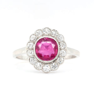 Edwardian Ruby and Diamond Ring-Charlotte Sayers Antique Jewellery