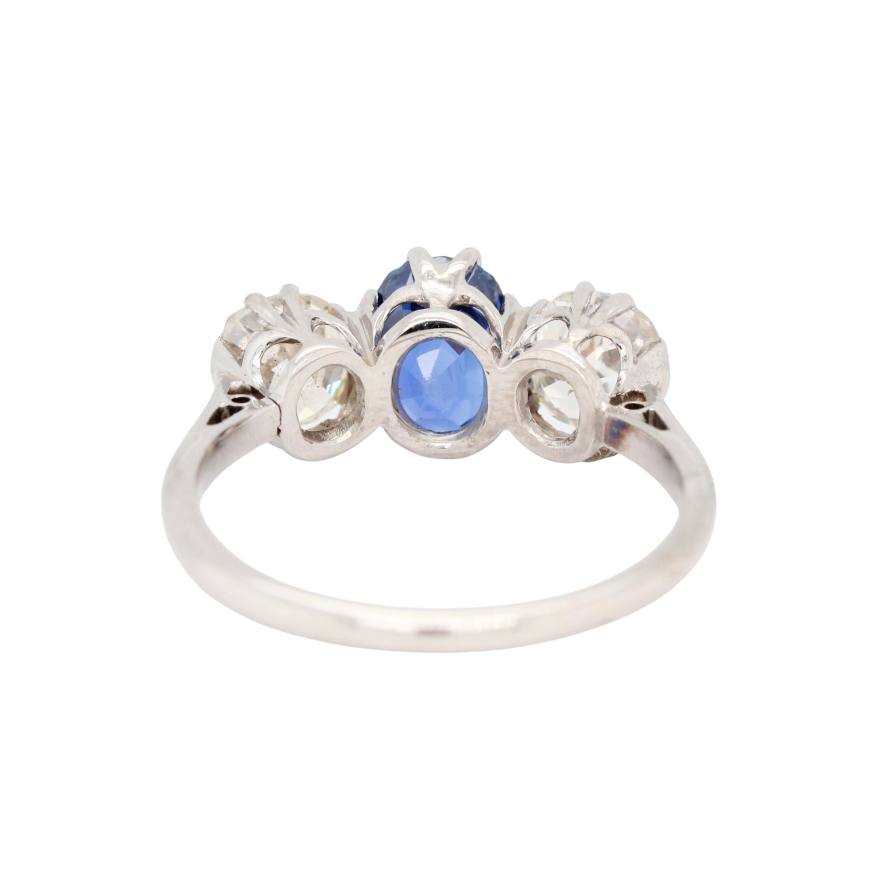 Edwardian Sapphire Diamond Trilogy Ring-Charlotte Sayers Antique Jewellery