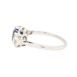 Edwardian Sapphire Diamond Trilogy Ring-Charlotte Sayers Antique Jewellery