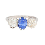 Edwardian Sapphire Diamond Trilogy Ring-Charlotte Sayers Antique Jewellery
